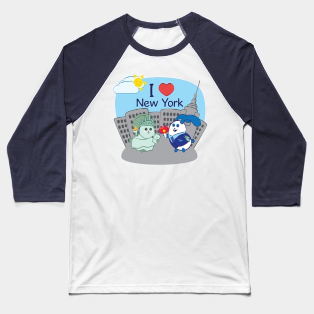 Ernest and Coraline | I love New York Baseball T-Shirt by hisameartwork